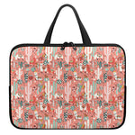 Happy Llama Pattern Print Laptop Sleeve With Handle