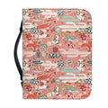 Happy Llama Pattern Print Leather Bible Cover