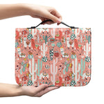Happy Llama Pattern Print Leather Bible Cover