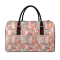 Happy Llama Pattern Print Leather Duffel Bag