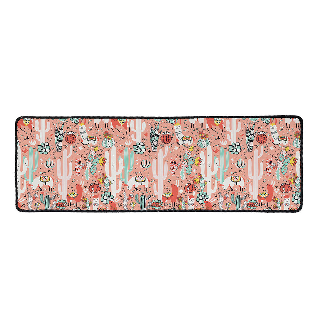 Happy Llama Pattern Print Long Kitchen Mat