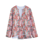 Happy Llama Pattern Print Long Sleeve Short Coat