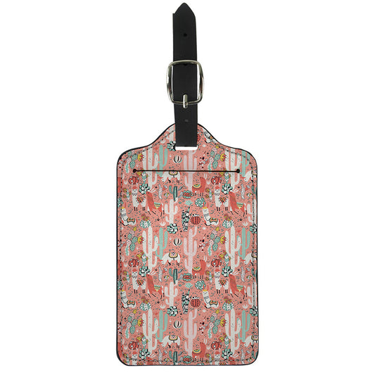 Happy Llama Pattern Print Luggage Tag
