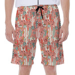 Happy Llama Pattern Print Men's Beach Shorts
