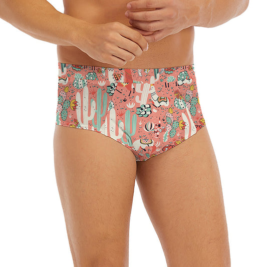 Happy Llama Pattern Print Men's Briefs