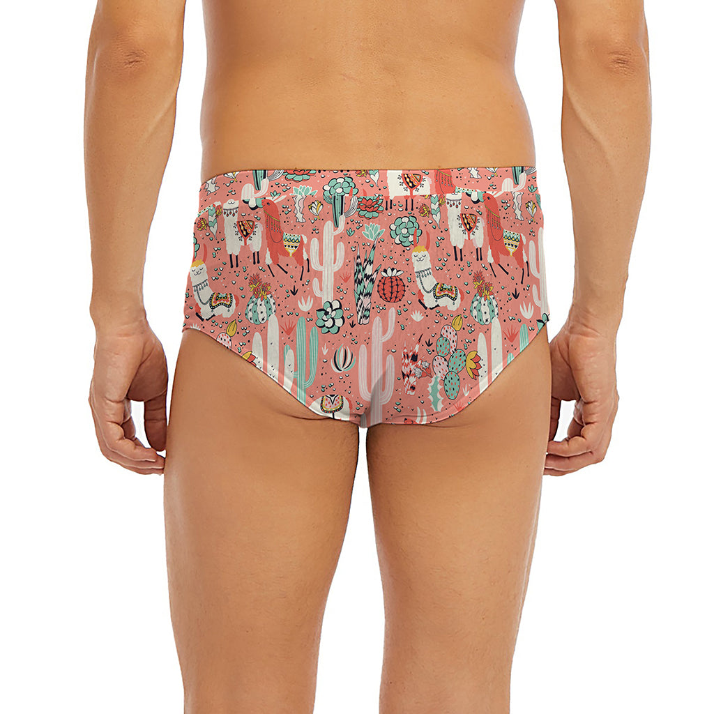 Happy Llama Pattern Print Men's Briefs