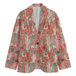 Happy Llama Pattern Print Men's Cotton Blazer