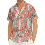 Happy Llama Pattern Print Men's Deep V-Neck Shirt