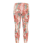 Happy Llama Pattern Print Men's leggings