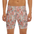 Happy Llama Pattern Print Men's Long Boxer Briefs