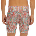 Happy Llama Pattern Print Men's Long Boxer Briefs