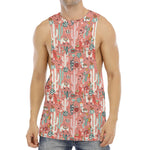 Happy Llama Pattern Print Men's Muscle Tank Top