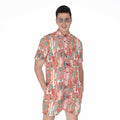 Happy Llama Pattern Print Men's Romper