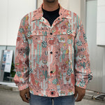 Happy Llama Pattern Print Men's Shirt Jacket