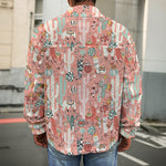 Happy Llama Pattern Print Men's Shirt Jacket