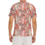 Happy Llama Pattern Print Men's Short Sleeve Rash Guard
