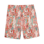 Happy Llama Pattern Print Men's Sports Shorts