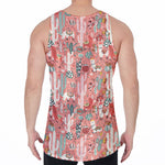 Happy Llama Pattern Print Men's Velvet Tank Top