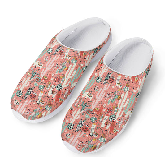 Happy Llama Pattern Print Mesh Casual Shoes