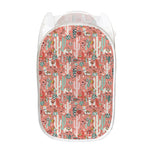 Happy Llama Pattern Print Mesh Laundry Hamper