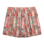 Happy Llama Pattern Print Mesh Shorts
