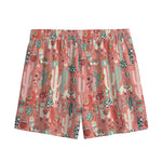 Happy Llama Pattern Print Mesh Shorts