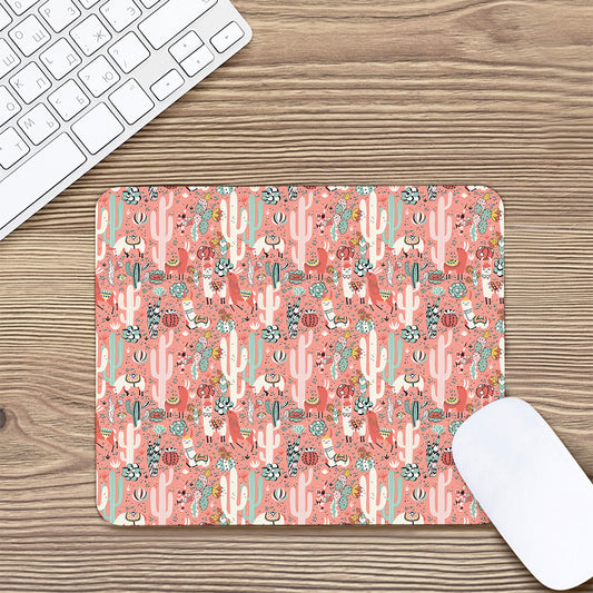 Happy Llama Pattern Print Mouse Pad
