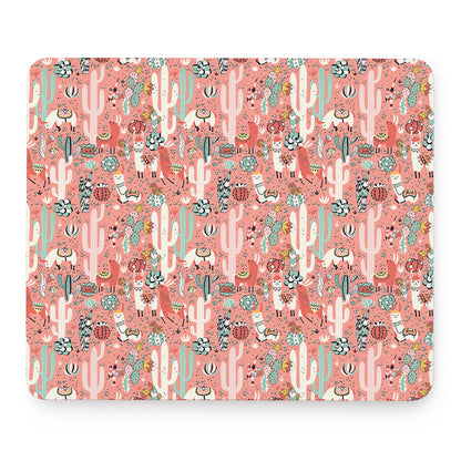 Happy Llama Pattern Print Mouse Pad