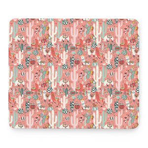 Happy Llama Pattern Print Mouse Pad