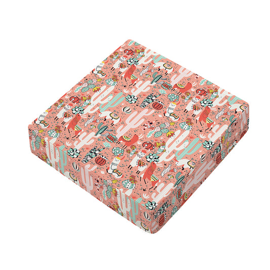 Happy Llama Pattern Print Outdoor Seat Cushion Cover