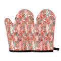 Happy Llama Pattern Print Oven Mitts