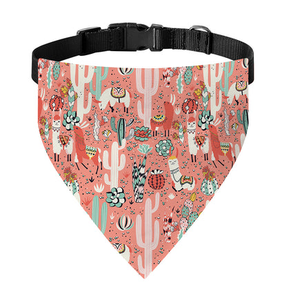 Happy Llama Pattern Print Over The Collar Dog Bandana