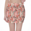 Happy Llama Pattern Print Pencil Mini Skirt