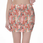 Happy Llama Pattern Print Pencil Mini Skirt
