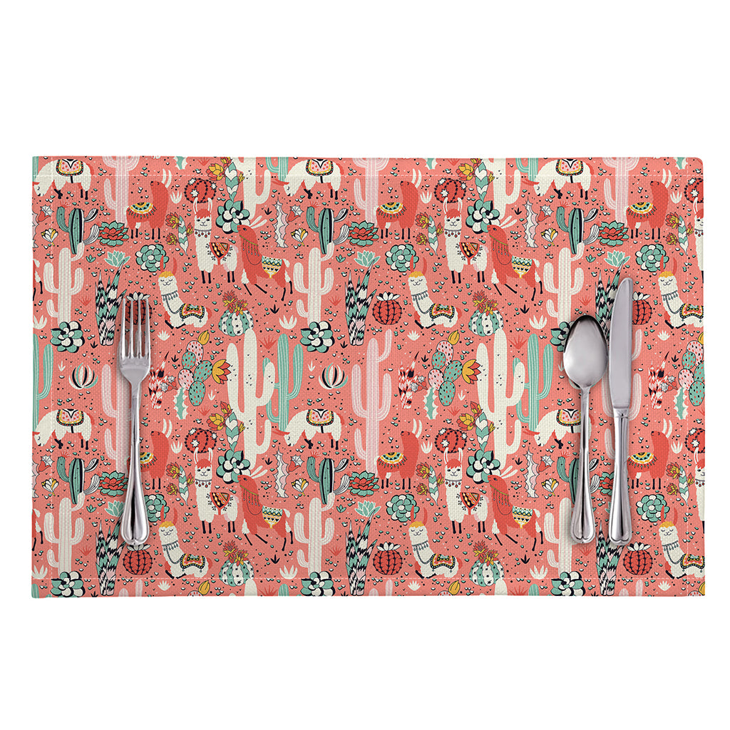 Happy Llama Pattern Print Placemat