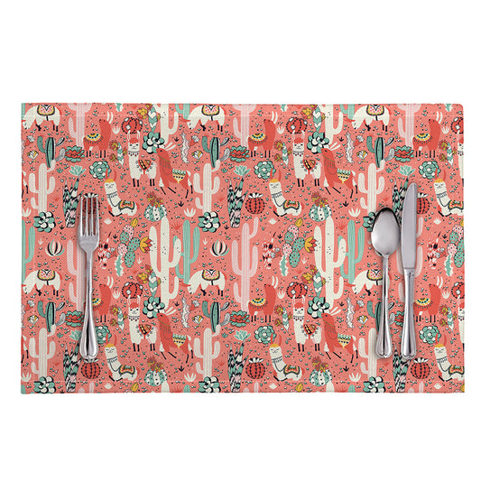 Happy Llama Pattern Print Placemat