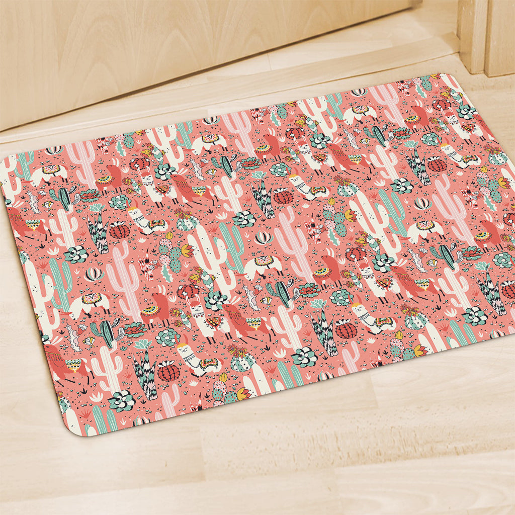 Happy Llama Pattern Print Polyester Doormat