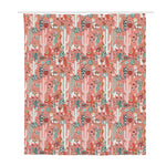 Happy Llama Pattern Print Polyester Shower Curtain