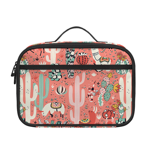 Happy Llama Pattern Print Portable Lunch Bag