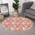 Happy Llama Pattern Print Round Rug