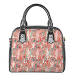 Happy Llama Pattern Print Shoulder Handbag
