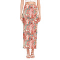 Happy Llama Pattern Print Side Slit Maxi Skirt