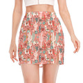 Happy Llama Pattern Print Side Slit Mini Skirt