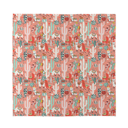 Happy Llama Pattern Print Silk Bandana