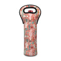 Happy Llama Pattern Print Single Neoprene Wine Tote