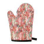Happy Llama Pattern Print Single Oven Mitt
