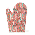 Happy Llama Pattern Print Single Oven Mitt