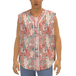 Happy Llama Pattern Print Sleeveless Baseball Jersey