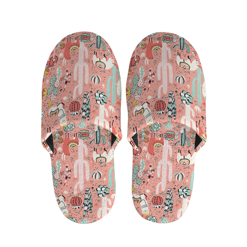 Happy Llama Pattern Print Slippers