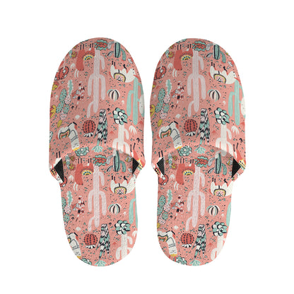 Happy Llama Pattern Print Slippers